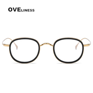 Optical Pure Titanium Retro Glasses Frame Women Men  Vintage eyeglasses frames Myopia Prescription glasses Korean eyewear