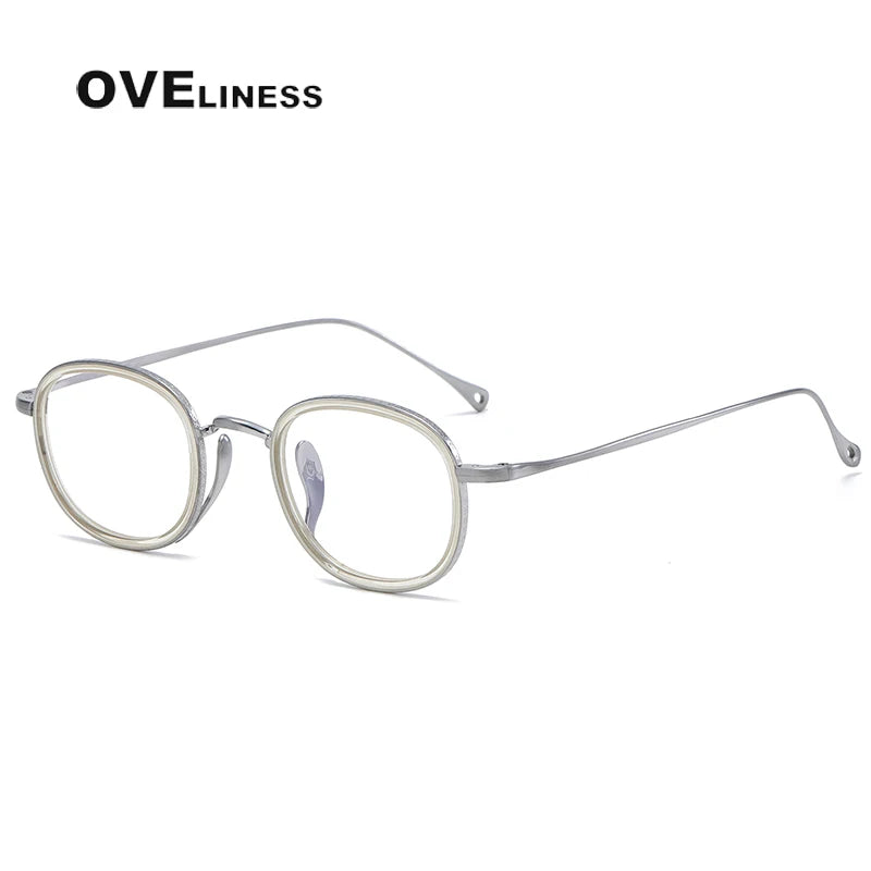 Optical Pure Titanium Retro Glasses Frame Women Men  Vintage eyeglasses frames Myopia Prescription glasses Korean eyewear