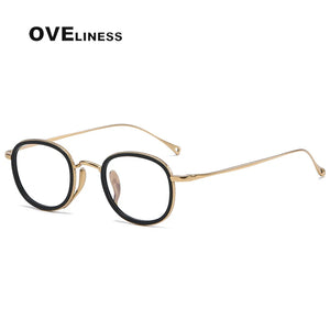 Optical Pure Titanium Retro Glasses Frame Women Men  Vintage eyeglasses frames Myopia Prescription glasses Korean eyewear