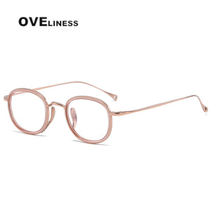 Optical Pure Titanium Retro Glasses Frame Women Men  Vintage eyeglasses frames Myopia Prescription glasses Korean eyewear