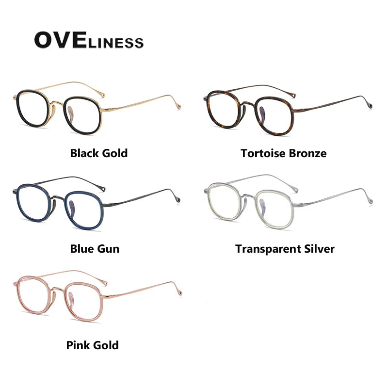 Optically Pure Optical Pure Titanium Retro Glasses Frame Women Men Vintage eyeglasses ...