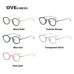 Optical Pure Titanium Retro Glasses Frame Women Men  Vintage eyeglasses frames Myopia Prescription glasses Korean eyewear