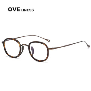 Optical Pure Titanium Retro Glasses Frame Women Men  Vintage eyeglasses frames Myopia Prescription glasses Korean eyewear