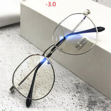 Load image into Gallery viewer, Oulylan -1.0-1.5-2.0 to-4.0 Metal Finished Myopia Glasses Men Women Anti Blue Light Eyeglasses Prescription Shortsighted Eyewear