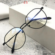 Load image into Gallery viewer, Oulylan -1.0-1.5-2.0 to-4.0 Metal Finished Myopia Glasses Men Women Anti Blue Light Eyeglasses Prescription Shortsighted Eyewear