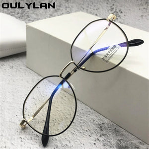 Oulylan -1.0-1.5-2.0 to-4.0 Metal Finished Myopia Glasses Men Women Anti Blue Light Eyeglasses Prescription Shortsighted Eyewear