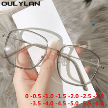 Load image into Gallery viewer, Oulylan Anti Blue Light Finished Myopia Glasses Men Women Oversized Shortsighted Eyewear Student Diopter -0.5 1.0 1.5 2.0 2.5