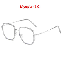 Load image into Gallery viewer, Oulylan Anti Blue Light Finished Myopia Glasses Men Women Oversized Shortsighted Eyewear Student Diopter -0.5 1.0 1.5 2.0 2.5