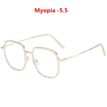 Load image into Gallery viewer, Oulylan Anti Blue Light Finished Myopia Glasses Men Women Oversized Shortsighted Eyewear Student Diopter -0.5 1.0 1.5 2.0 2.5