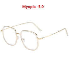 Load image into Gallery viewer, Oulylan Anti Blue Light Finished Myopia Glasses Men Women Oversized Shortsighted Eyewear Student Diopter -0.5 1.0 1.5 2.0 2.5