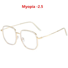 Load image into Gallery viewer, Oulylan Anti Blue Light Finished Myopia Glasses Men Women Oversized Shortsighted Eyewear Student Diopter -0.5 1.0 1.5 2.0 2.5