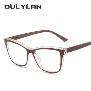 Oulylan Blue Light Blocking Eyeglasses Frame Women Fashion Anti Blue Light Glasses Frames Optical Computer Decorative Eyewear