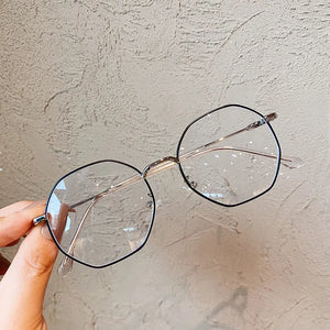 Oulylan Blue Light Blocking Glasses Women Men Retro Optical Spectacles Frames Metal Eyeglasses Computer Eyewear for Gaming
