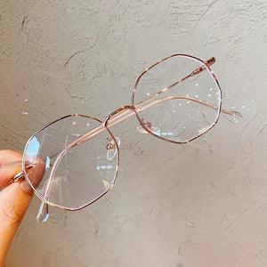 Oulylan Blue Light Blocking Glasses Women Men Retro Optical Spectacles Frames Metal Eyeglasses Computer Eyewear for Gaming