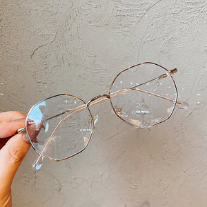 Oulylan Blue Light Blocking Glasses Women Men Retro Optical Spectacles Frames Metal Eyeglasses Computer Eyewear for Gaming