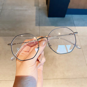 Oulylan Blue Light Blocking Glasses Women Men Retro Optical Spectacles Frames Metal Eyeglasses Computer Eyewear for Gaming