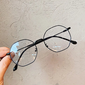 Oulylan Blue Light Blocking Glasses Women Men Retro Optical Spectacles Frames Metal Eyeglasses Computer Eyewear for Gaming