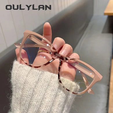 Oulylan Fashion Anti Blue Light Glasses Frame Women Transparent Computer Eyeglasses Ladies Prescription Spectacle Frame