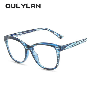 Oulylan Fashion Anti Blue Light Glasses Frame Women Transparent Computer Eyeglasses Ladies Prescription Spectacle Frame