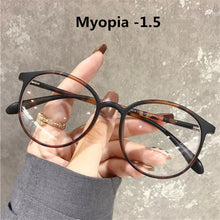 Carica l&#39;immagine nel visualizzatore di Gallery, Oulylan Finished Myopia Glasses  Minus Glasses Frame With Degree Round Women Nearsighted Eyewear 0 -1.0 1.5  2.0 2.5 To -6.0