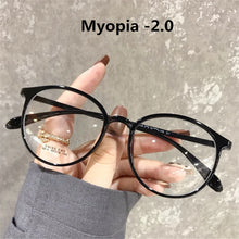 Carica l&#39;immagine nel visualizzatore di Gallery, Oulylan Finished Myopia Glasses  Minus Glasses Frame With Degree Round Women Nearsighted Eyewear 0 -1.0 1.5  2.0 2.5 To -6.0