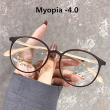 Carica l&#39;immagine nel visualizzatore di Gallery, Oulylan Finished Myopia Glasses  Minus Glasses Frame With Degree Round Women Nearsighted Eyewear 0 -1.0 1.5  2.0 2.5 To -6.0