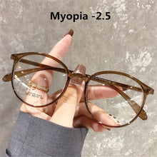 Carica l&#39;immagine nel visualizzatore di Gallery, Oulylan Finished Myopia Glasses  Minus Glasses Frame With Degree Round Women Nearsighted Eyewear 0 -1.0 1.5  2.0 2.5 To -6.0
