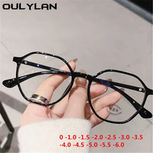 Load image into Gallery viewer, Oulylan Polygon Finished Myopia Prescription Glasses Men Women Optical Nearsighted Spectacle Frame with diopters minus -1.5 -2.0