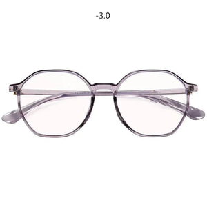 Oulylan Polygon Finished Myopia Prescription Glasses Men Women Optical Nearsighted Spectacle Frame with diopters minus -1.5 -2.0