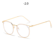 Load image into Gallery viewer, Oulylan Round Finished Myopia Glasses Women Men Cat Eye Nearsighted Eyewear Student Glasses with Diopters Minus -1.0 -1.5 -2.5