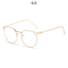 Load image into Gallery viewer, Oulylan Round Finished Myopia Glasses Women Men Cat Eye Nearsighted Eyewear Student Glasses with Diopters Minus -1.0 -1.5 -2.5
