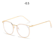 Load image into Gallery viewer, Oulylan Round Finished Myopia Glasses Women Men Cat Eye Nearsighted Eyewear Student Glasses with Diopters Minus -1.0 -1.5 -2.5