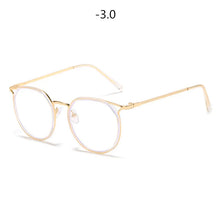 Load image into Gallery viewer, Oulylan Round Finished Myopia Glasses Women Men Cat Eye Nearsighted Eyewear Student Glasses with Diopters Minus -1.0 -1.5 -2.5
