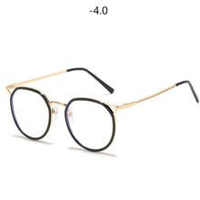 Load image into Gallery viewer, Oulylan Round Finished Myopia Glasses Women Men Cat Eye Nearsighted Eyewear Student Glasses with Diopters Minus -1.0 -1.5 -2.5