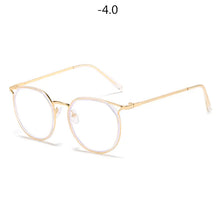 Load image into Gallery viewer, Oulylan Round Finished Myopia Glasses Women Men Cat Eye Nearsighted Eyewear Student Glasses with Diopters Minus -1.0 -1.5 -2.5