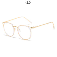 Load image into Gallery viewer, Oulylan Round Finished Myopia Glasses Women Men Cat Eye Nearsighted Eyewear Student Glasses with Diopters Minus -1.0 -1.5 -2.5