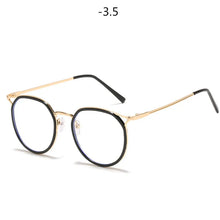 Load image into Gallery viewer, Oulylan Round Finished Myopia Glasses Women Men Cat Eye Nearsighted Eyewear Student Glasses with Diopters Minus -1.0 -1.5 -2.5