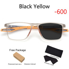 Carica l&#39;immagine nel visualizzatore di Gallery, Outdoor Photochromic TR90 Myopia Glasses Men Women Anti-Blue Ray Customizable Prescription Glasses External Sunshade Full frame