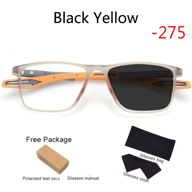 Outdoor Photochromic TR90 Myopia Glasses Men Women Anti-Blue Ray Customizable Prescription Glasses External Sunshade Full frame