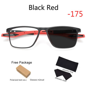 Outdoor Photochromic TR90 Myopia Glasses Men Women Anti-Blue Ray Customizable Prescription Glasses External Sunshade Full frame