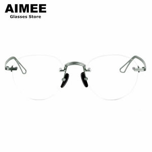 Oval Round Pure Titanium Rimless Glasses Frame Japanese Design Men Women Frameless Prescription Eyeglasses Optical Spectacles