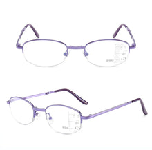Load image into Gallery viewer, Oval Semi-rim Reading Glasses Women Foldable Portable High Quality Alloy Elegant Retro Anti Fatigue Anti Blu 1 2 3 to 4