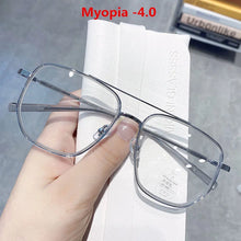 Load image into Gallery viewer, Oversized Finished Myopia Glasses Men Women Double Beam
Shortsighted Eyeglasses Computer Eyewear Diopter -1.0 1.5 2.0 2.5 To -4