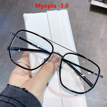 Load image into Gallery viewer, Oversized Finished Myopia Glasses Men Women Double Beam
Shortsighted Eyeglasses Computer Eyewear Diopter -1.0 1.5 2.0 2.5 To -4