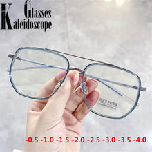 Load image into Gallery viewer, Oversized Finished Myopia Glasses Men Women Double Beam
Shortsighted Eyeglasses Computer Eyewear Diopter -1.0 1.5 2.0 2.5 To -4