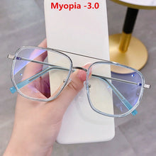Load image into Gallery viewer, Oversized Finished Myopia Glasses Men Women Double Beam
Shortsighted Eyeglasses Computer Eyewear Diopter -1.0 1.5 2.0 2.5 To -4