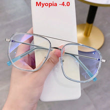 Load image into Gallery viewer, Oversized Finished Myopia Glasses Men Women Double Beam
Shortsighted Eyeglasses Computer Eyewear Diopter -1.0 1.5 2.0 2.5 To -4