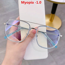 Load image into Gallery viewer, Oversized Finished Myopia Glasses Men Women Double Beam
Shortsighted Eyeglasses Computer Eyewear Diopter -1.0 1.5 2.0 2.5 To -4