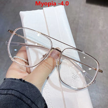 Load image into Gallery viewer, Oversized Finished Myopia Glasses Men Women Double Beam
Shortsighted Eyeglasses Computer Eyewear Diopter -1.0 1.5 2.0 2.5 To -4