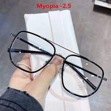 Load image into Gallery viewer, Oversized Finished Myopia Glasses Men Women Double Beam
Shortsighted Eyeglasses Computer Eyewear Diopter -1.0 1.5 2.0 2.5 To -4